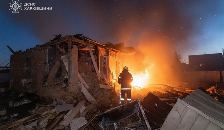 Damage caused by drone attacks in the photo