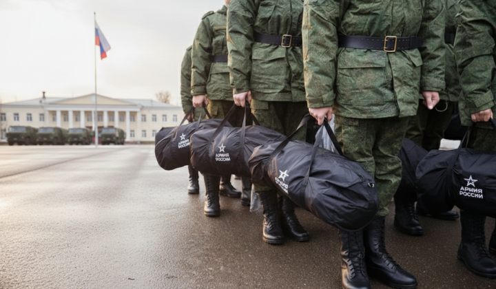 Students in military uniform in front of university