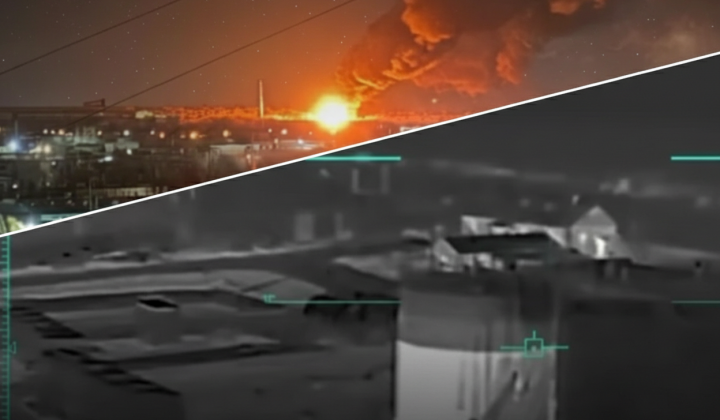 Night strike on ammunition depots by Russian forces