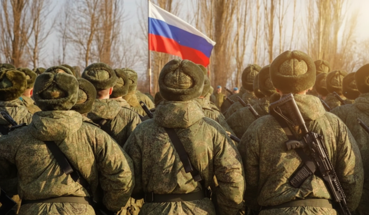 Russian artillery installations against the backdrop of the city