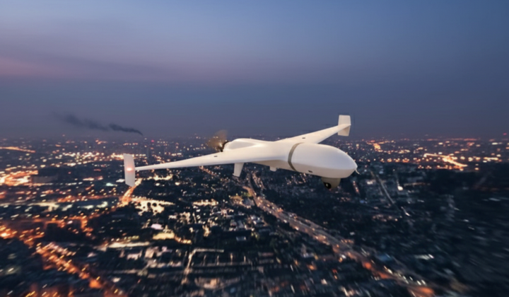 Dozens of drones and missiles in the air