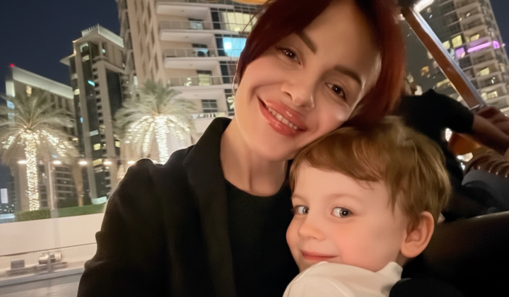 MamaRika with her son in Dubai