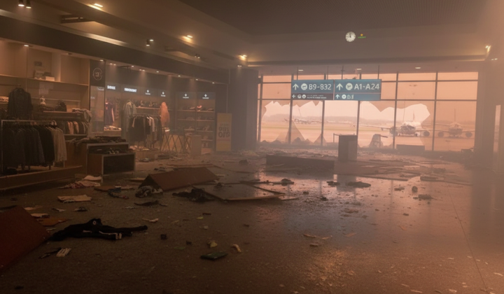 Destruction after rocket strikes in Dubai
