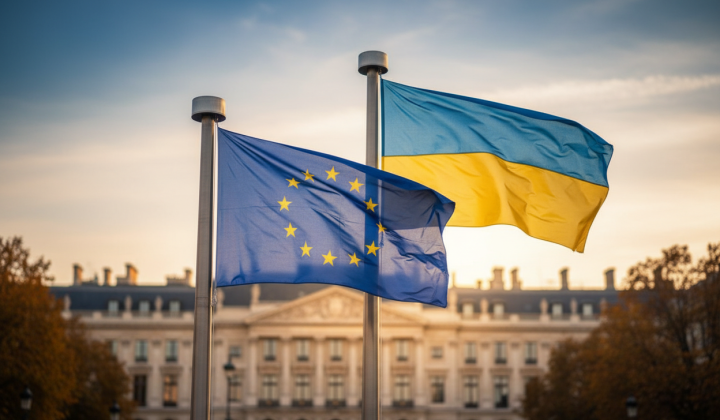 Map of the European Union with Ukraine
