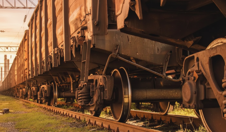 Retired freight wagons on the railway