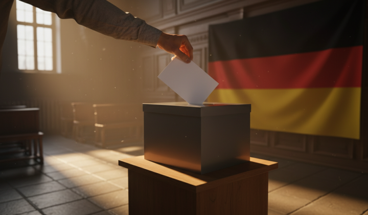 Portrait of Angela Merkel and other candidates