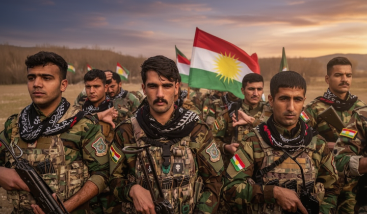 Kurdish fighter holding a weapon