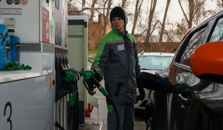Oil tanks at gas station