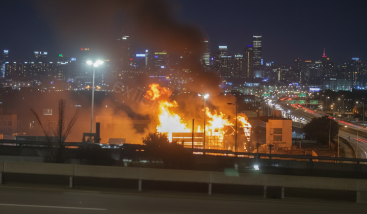 Fire at oil station in Russia
