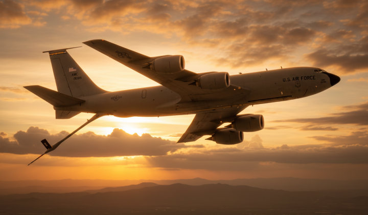 Американський літак-заправник KC-135 під час аварії