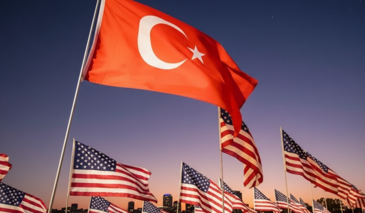 Map of USA, Turkey, and China