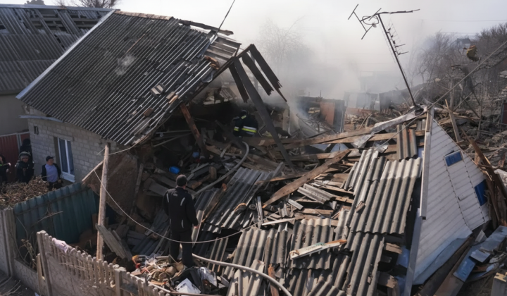 Consequences of drone attack on Zaporizhia