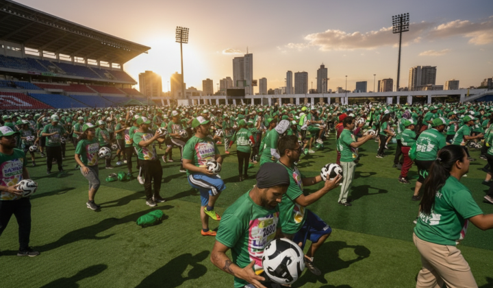 Guinness record in Mexico: 9500 people at a football training