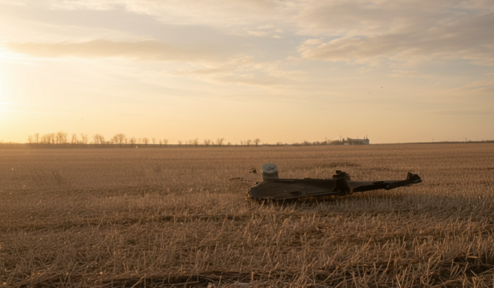 Remnants of Russian drone near Ukraine border