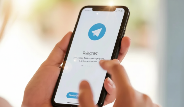 Telegram messenger on a smartphone screen