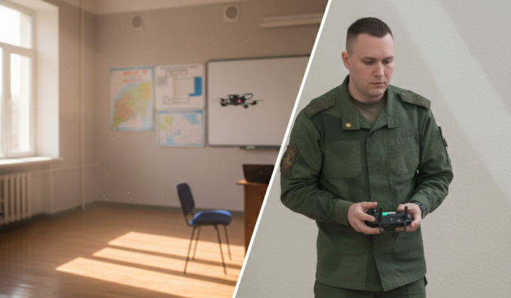 Російський військовий дрон агітує студентів
