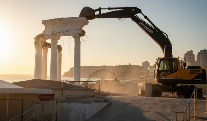 Destruction of the Semi-Rotunda in Alushta