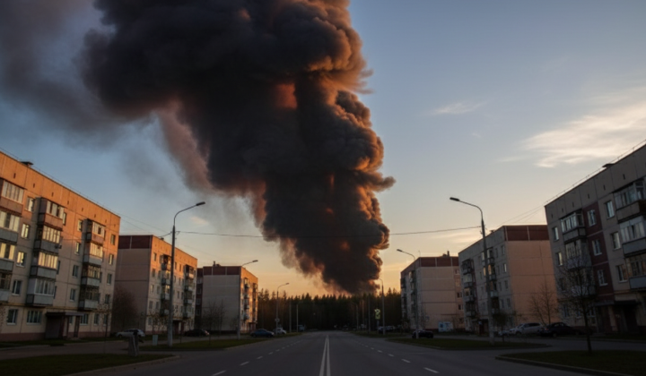 Fuel tanks burning in the port