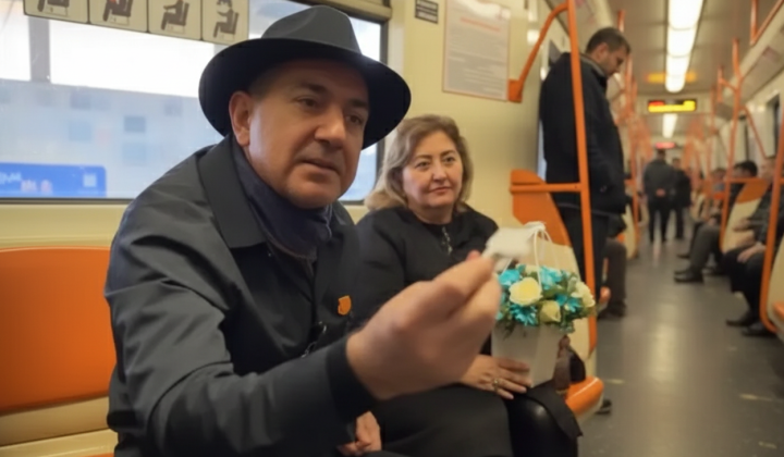 Nikol Pashinyan in the metro