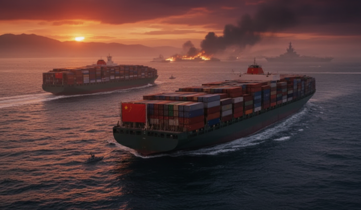 Chinese container ships near the Strait of Hormuz