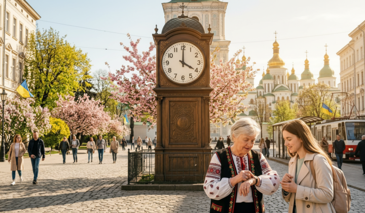 Календар і стрілки на годиннику
