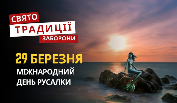 Mermaid against the backdrop of sea and sun