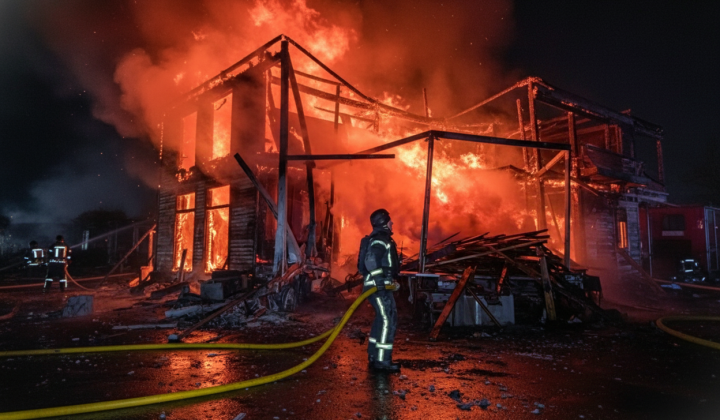 Пожежа на Сумщині через російські дрони