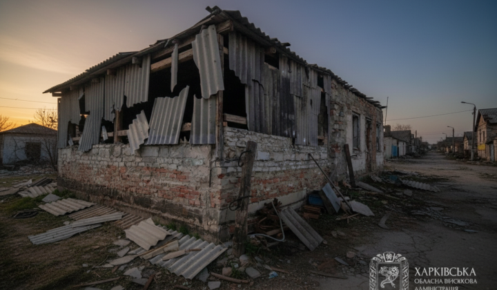Карта Харківської області з підкресленими населеними пунктами