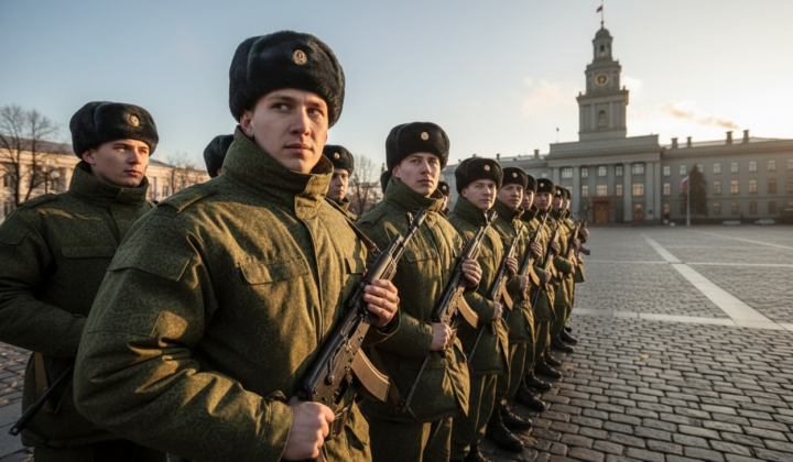 Russian soldier in military uniform