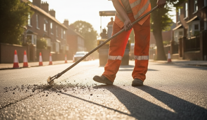 Repair works on Kirilivska Street in Podil district