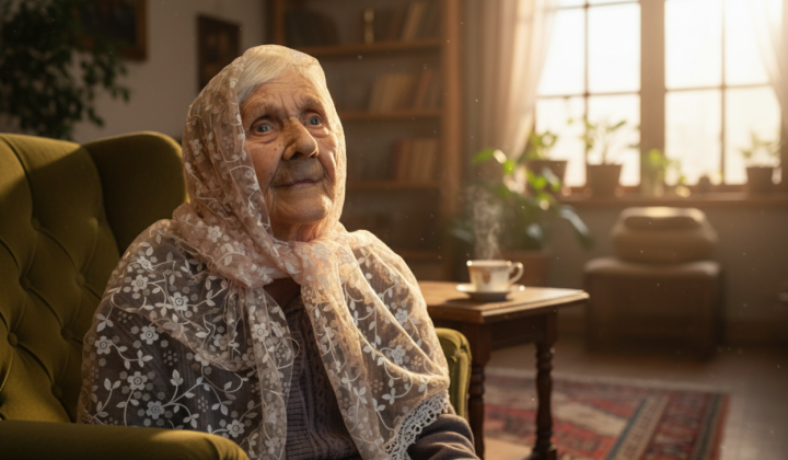Portrait of a woman celebrating 105 years
