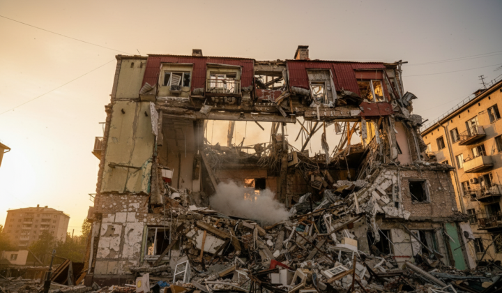 Destruction of residential buildings in Odesa