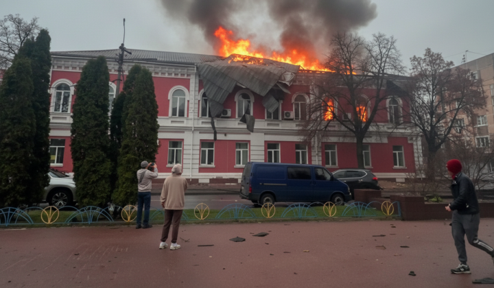 Fire in the building of the city council in Pryluky