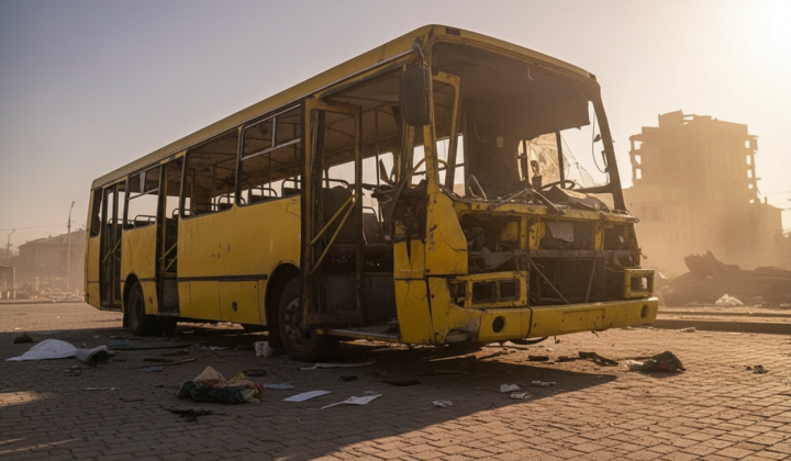 Russians attacked a bus in Nikopol