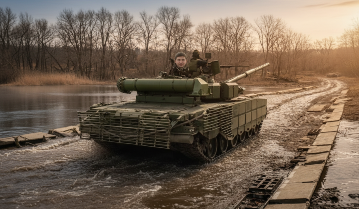 Ukrainian army patrolling the front line