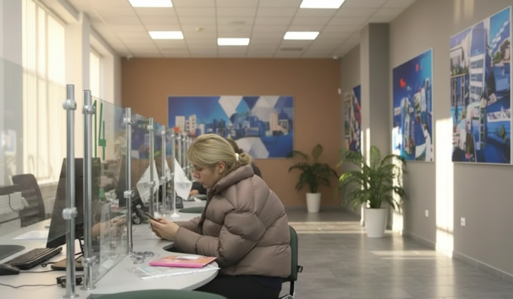 Жінка подає заяву на субсидію