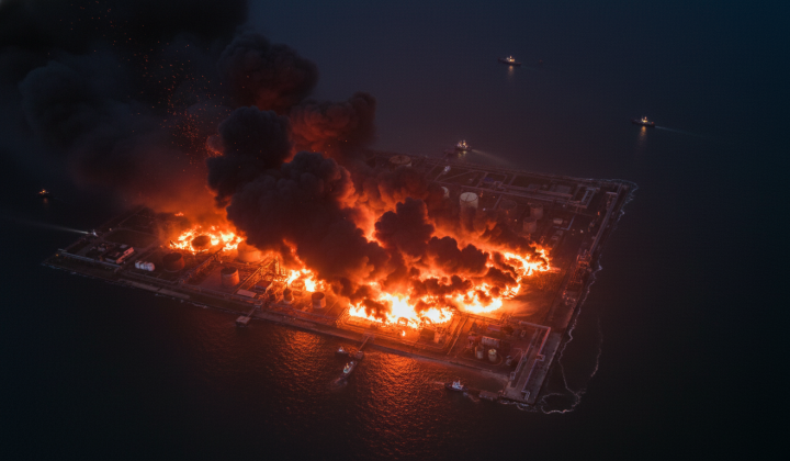 Изображение атаки на нефтяные порты России