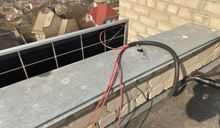 Solar power station on the building's roof