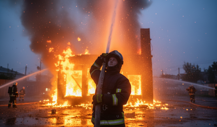 Destroyed buildings in Kirovohrad region