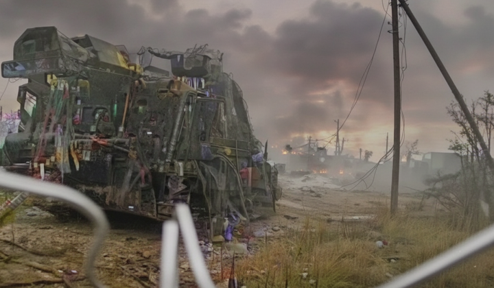 Ukrainian tank destroyed in battle