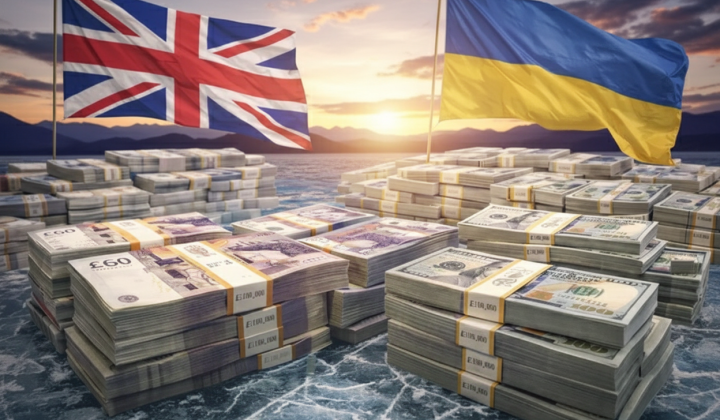 UK flag and one billion dollars