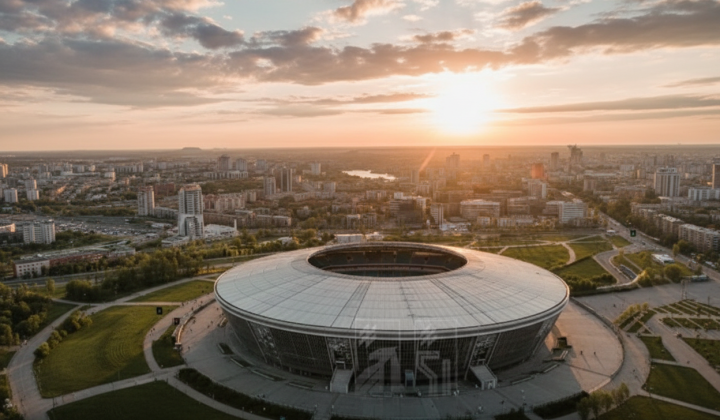 Drone above Donbass Arena