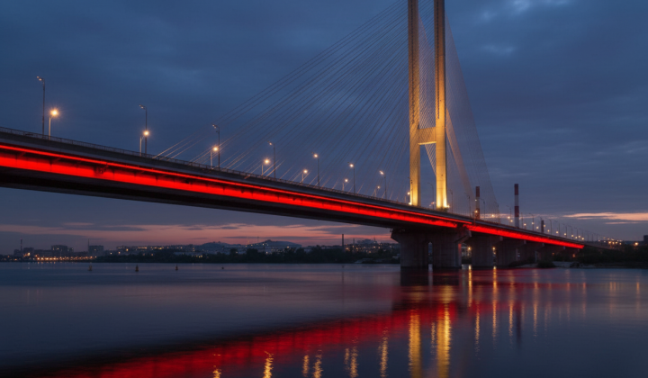 Ограничение движения на Южном мосту в Киеве