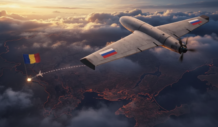 Russian drone violating airspace at night