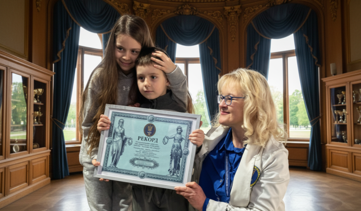 Ukrainian children set record: holding plank