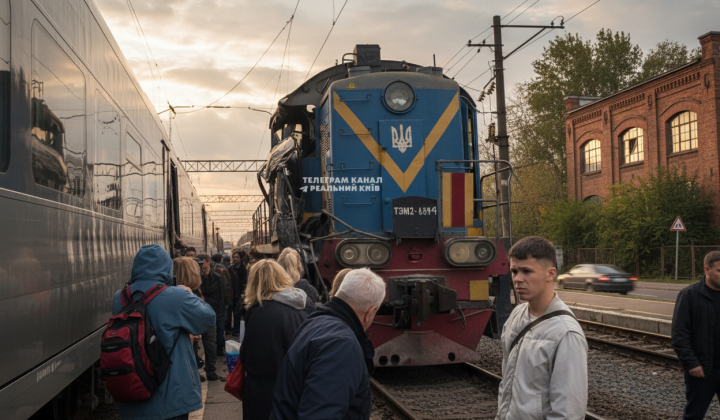Damaged wagons after collision in Vinnytsia region