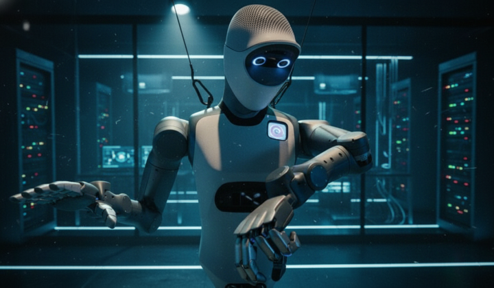 Robots on factory working on production