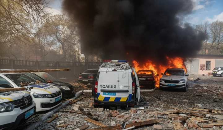 Russian drones attacking Ukrainian cities