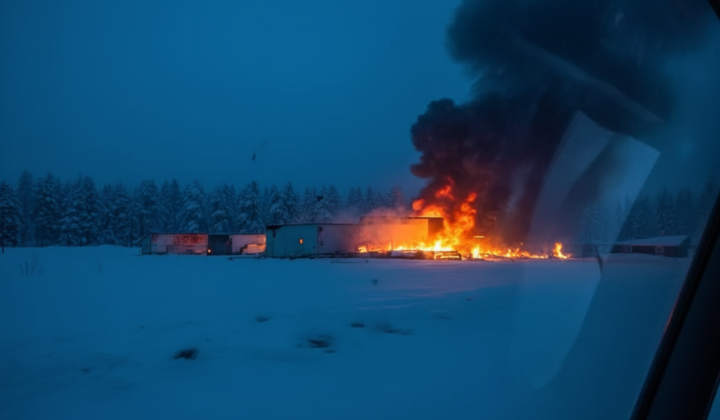Oil refinery after Ukrainian drones strike
