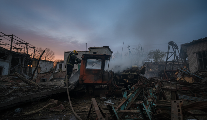 Chernihiv region after drone and artillery attack